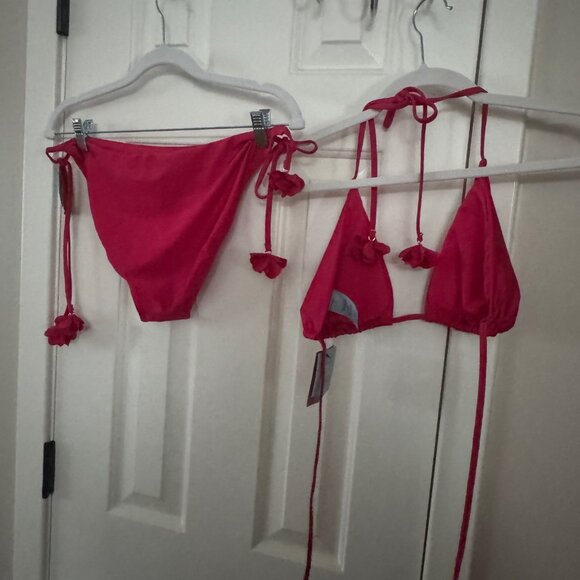 Shade and Shore Red Two Piece Bikini Swimsuit Set Size L Large 12-14 New - Picture 11 of 16